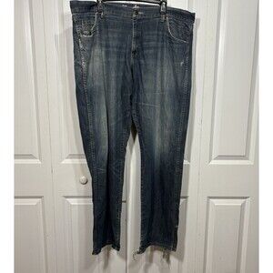 Wrangler Retro Jeans Mens 42x34 Worn Bark Medium Wash Distressed Western Cowboy